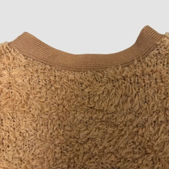 Alex Mill Wool Teddy Cardigan Sweater Brown Tan Size M - Picture 5 of 10